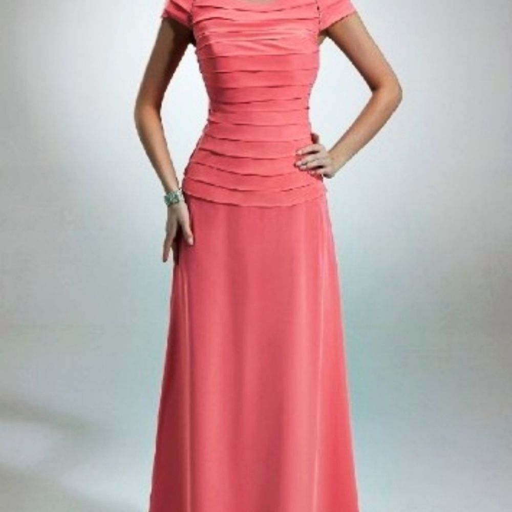 JJ's ALine Scoop Neck Flr Lngth MOB Special Occsn Jeweled Chiffon Dress US10 NWT